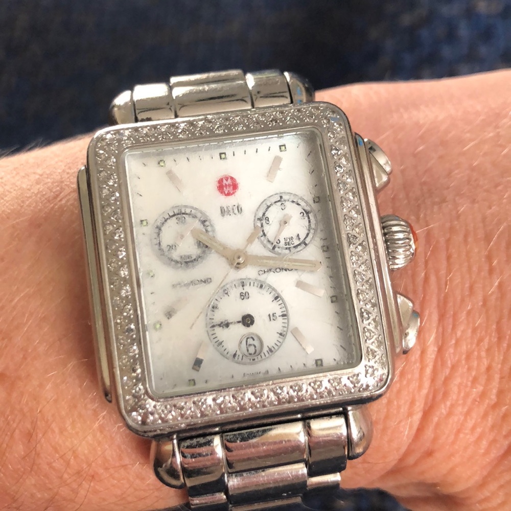 Michele Deco watch with silver band